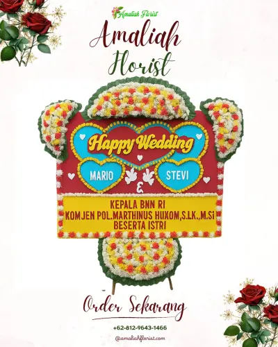 Karangan Papan Bunga Pernikahan di Geblog